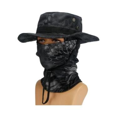 Imagem de Chapéu Boonie Masculino Camuflado Com Aba Larga Dobrável, Protetor Sol