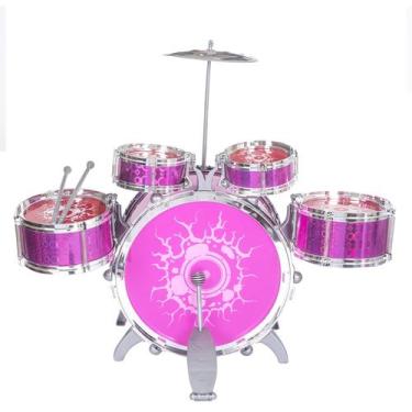 Imagem de Mini Bateria Musical Brinquedo Infantil Rock Party Menino e Menina Com