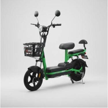 Imagem de Bicicleta Eletrica Scooter Aro 14 Dropp Joy City 350W, Preto, Verde, Ú