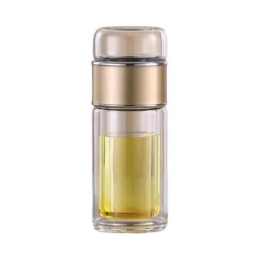 Imagem de Garrafa De Água De Vidro Borossilicato De Dupla Camada Com Infusor E F