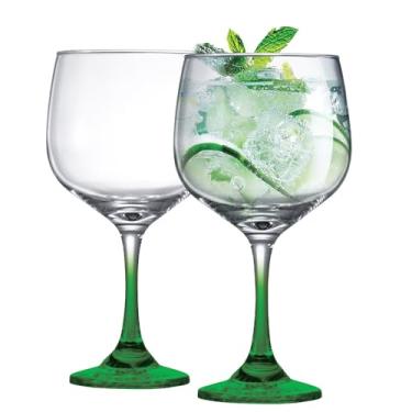 Imagem de Ruvolo, Kit de Taça de Gin Clube Haste Verde, Taça Gin de Vidro 2 pcs, 690ml