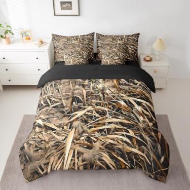 Imagem de Jogo de cama de 7 peças, cama botânica infantil casal em uma bolsa, conjunto de cama de folha selvagem inclui edredom, conjunto de lençol, fronhas e fronhas, respirável, macio, tema de natureza,