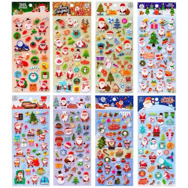 Imagem de Adesivos fofos Papai Noel 3D para bolsa de festa infantil