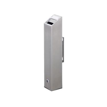 Imagem de Eliminação de pontas de cigarro Caixa de fumar metal com fechadura, cinzeiro parede aço inoxidável, prata