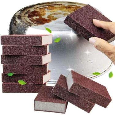 Imagem de Esponja Nano Carborundum para remoção de ferrugem - Almofada mágica de esmeril limpa rapidamente panelas, panelas, superfícies de banheiro e cozinha - Escova de esponja de limpeza de manchas e