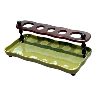 Imagem de Generic Porta-escovas de dentes para banheiro, organizador de multifuncional, suporte para armazenamento de pasta de dente, Bandeja Verde