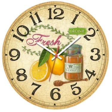 Imagem de Relógio De Parede 29cm Cozinha Decorativo Silencioso Pendulart (Cozinha23 - Fresh Honey)