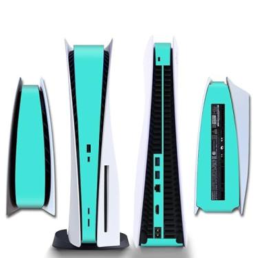 Imagem de IFEEHE Adesivo de película protetora lateral PS5 edição de disco adesivo capa para console PS5 (azul bebê)