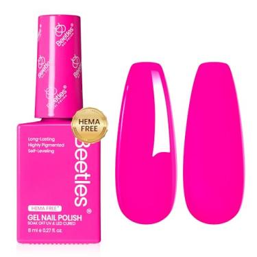 Imagem de Esmalte de gel Beetles rosa choque – 8 ml livre de Hema rosa brilhante UV LED esmalte de gel de imersão garrafa colorida de longa duração arte em unhas salão de manicure DIY