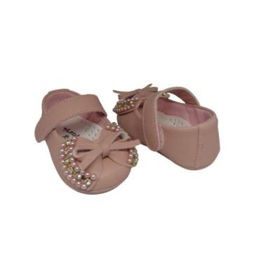 Imagem de Sapatinho de Bebê Sapatilha Luxo Laço Batizado Infantil Menina Manozin