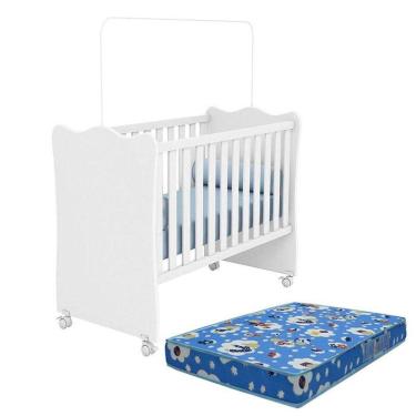 Imagem de Berço Nacional Doce Sonho 102 Branco Com Colchão Ortobom - Qmovi