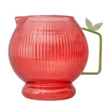 Imagem de ban.do Jarra de vidro fofa, jarra de água para hospedagem, nova/exclusiva/garrafa de frutas com alça, maçã