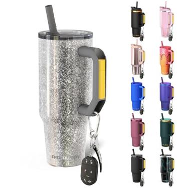 Imagem de Thicc Buddy - Copo isolado a vácuo de aço inoxidável de 1,134 g com tampa e canudo para água - Caneca de viagem compatível com porta-copos - Presentes para mulheres e homens Ele Ela (trenó prateado)