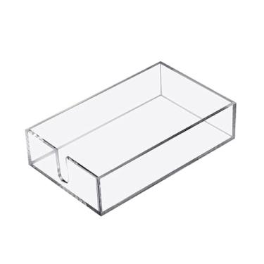 Imagem de Porta-guardanapos de acrílico transparente – Organizador à prova d'água e à prova de respingos para banheiros, cafés, hotéis, restaurantes, bancadas de cozinha e escritórios, 6 cm P x 12 cm L x 6 cm A