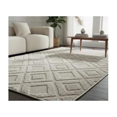 Imagem de Tapete Sala Antiderrapante Jacquard Geométrico Sem Pelo Tapete Grande Moderno(jacquard palha)