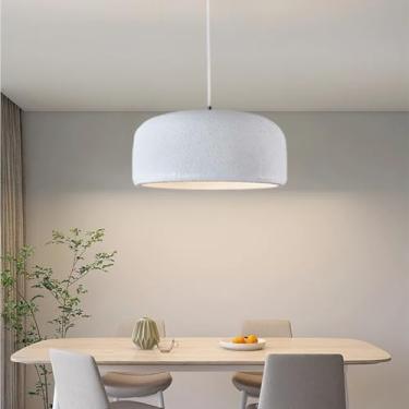 Imagem de Luminária pendente Wabi-sabi para mesa de jantar, estilo moderno e criativo, branca, com soquete E27, em imitação de pedra, estilo japonês, ideal para sala de jantar, quarto e sala de estar