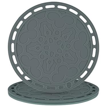 Imagem de Smithcraft Tapetes de silicone para pratos quentes e panelas quentes, almofadas quentes para bancadas, mesas, porta-panelas, colheres de descanso, conjunto de 3 cores cinza escuro