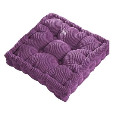 Imagem de Almofada para cadeira de escritório quadrada espessa sofá macio para decoração de piso de casa almofada de joelho têxtil tapete de escritório ao ar livre (roxo)