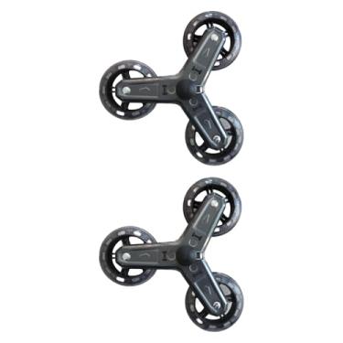 Imagem de Esquirla 2 Rodas Triangulares Pretas para Subir Escadas, Substituição de Carrinho Portátil, para Lavanderia e Compras - Acessórios para Carrinhos