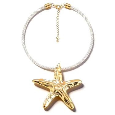 Imagem de Colar de estrela do mar, boêmio, estrela-do-mar, para mulheres, moderno, verão, oceano, joias, presentes, Concha, Sem Pedra Preciosa