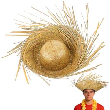 Imagem de TOYANDONA Chapéu Havaiano de Palha Trançada: Chapéu de Palha Tropical Artesanal para Festas Luau, Ideal para, Decorações E Acessórios de Festas de Verão Na Praia, para Homens E Mulheres.