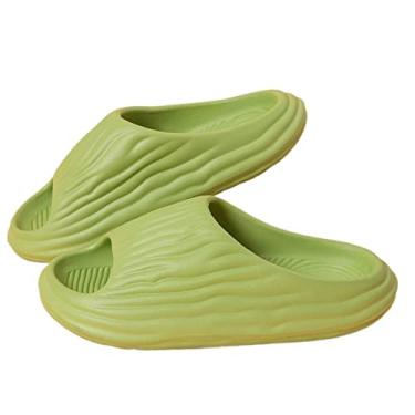 Imagem de x3anggyt5 Sapatos de banheiro 4 cm sandálias de fundo grosso feminino verão novo casal interior casa sandálias masculinas sub exterior feminino chuveiro chinelo (verde, 40-41)