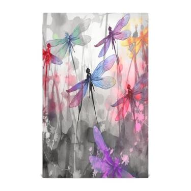 Imagem de Wassud Toalhas de cozinha coloridas libélulas toalhas de prato de cozinha 1 pacote panos de prato macios com laço para pendurar toalha de mão super absorvente de secagem rápida toalhas de chá de mesa
