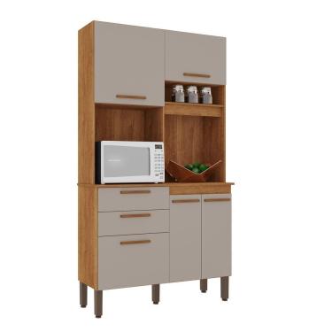 Imagem de Armário De Cozinha 5 Portas 2 Gavetas Dubai Salleto Cinamomo-off White