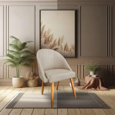 Imagem de Kit 8 Cadeiras De Jantar Bela Veludo Pés Palito Castanho - Pallazio Cor Rosê