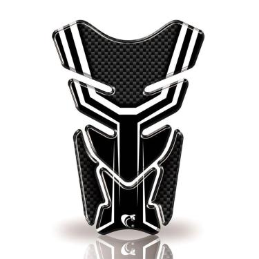 Imagem de Protetor De Tanque Adesivo Carbono Moto Honda, Yamaha E Suzuki Cinza E Preto