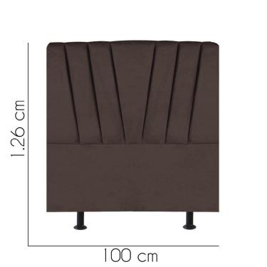 Imagem de Cabeceira Estofada Bélgica 100cm Solteiro Para Cama Colchão Box Quarto Suede Marrom - Aurora Line