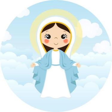 Imagem de Painel De Tecido Sublimado Redondo Nossa Senhora das Graças C/ Elástic