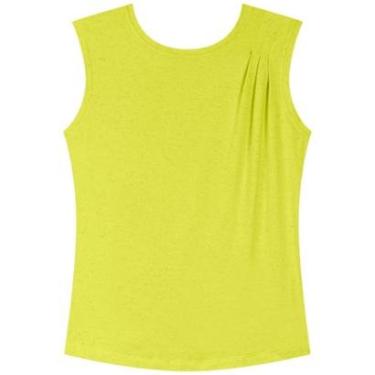 Imagem de Blusa Feminina Com Pregas Em Malha Com Linho-Feminino