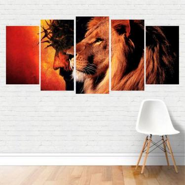 Imagem de Quadro Religião: Coroa De Espinhos Jesus Leão De Judá Canvas