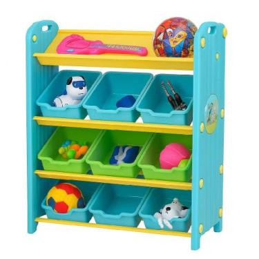 Imagem de Estante organizador infantil com gavetas e nichos estante colorida bri