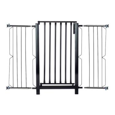 Imagem de Grade De Porta Para Crianças E Pets Para 106cm A 110cm - Preto - Grade