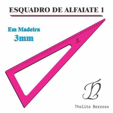 Imagem de Esquadro De Alfaiate 1 Madeira Pink 3Mm Thalita Costura - Fenix