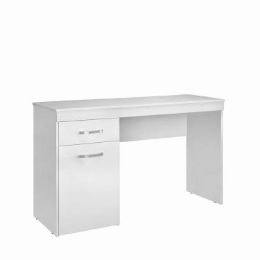 Imagem de Escrivaninha Vitória 120cm com Gaveta e Porta Home Office MDP Branco