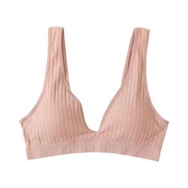 Imagem de Sutiã Esportivo Feminino Sem Costura Com Decote V Profundo, Sem Aro, S