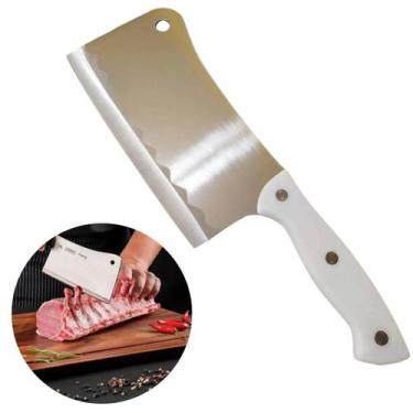 Imagem de Cutelo Machadinha Inox 6 Polegada Profissional Chef Facão Cozinha Açou