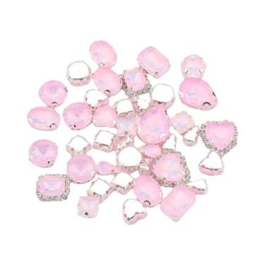 Imagem de 40 Peças De Strass De Vidro Opalino Prateado Com Base Plana Para Artes