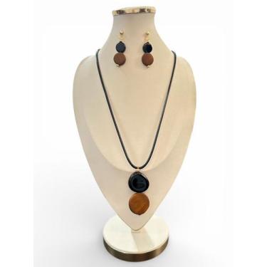 Imagem de Colar Feminino Mulher Elegante Bijuteria Delicado C/ Brinco - MLBpel, 