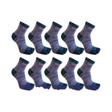 Imagem de Meias Curtas Masculinas De Algodão Listradas Coloridas Para Negócios E