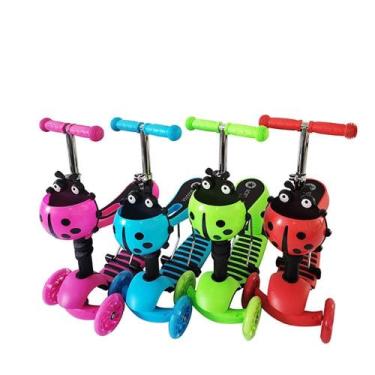 Imagem de Patinete Joaninha Infantil 3 Rodas Com Cestinha E Luz - Importado