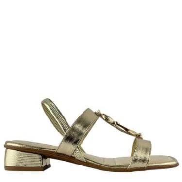 Imagem de Sandália Mississipi Feminina Salto Baixo e Detalhe Metalizado-Feminino