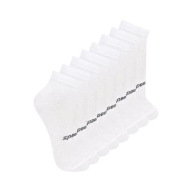 Imagem de Kit com 8 Pares de Meias Esportiva Cano Curto Speedo 8033, Branco, 39-