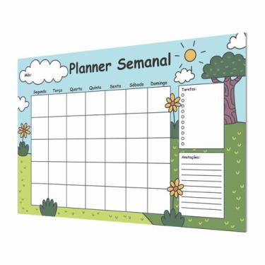 Imagem de Quadro Planner Organizador Tarefas Avisos Gestão Estudos Rotina Semana