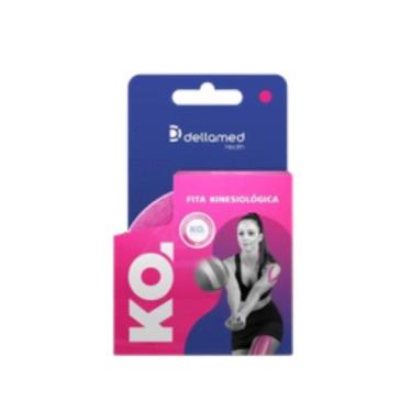 Imagem de Bandagem Elástica Adesiva Kinesiológica Dellamed Rosa