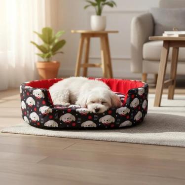 Imagem de cama pet pequeno cachorro e gato caminha Europa redonda macia i confor