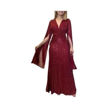 Imagem de Vestido Feminino Solto Com Lantejoulas Para Outono/Inverno: Novo Lança